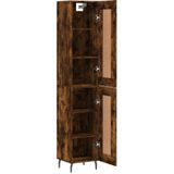 vidaXL Hoge kast 34,5x34x180 cm bewerkt hout gerookt eikenkleurig