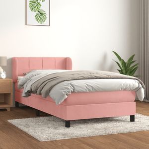 VidaXL Boxspring Matras Fluweel Roze 100x200 cm