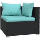 vidaXL 5-delige Loungeset met kussens poly rattan zwart