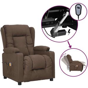 vidaXL Massagestoel elektrisch stof taupe