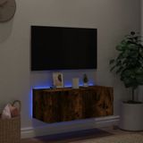 vidaXL Tv-wandmeubel met LED-verlichting 80x35x31 cm gerookt eiken