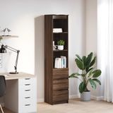 vidaXL Hoge kast 37,5x35x180 cm spaanplaat bruin eikenkleurig