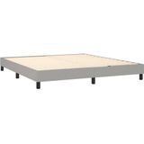 vidaXL Boxspring met matras stof lichtgrijs 180x200 cm