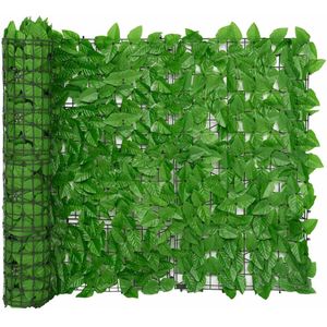 vidaXL - Balkonscherm - met - groene - bladeren - 400x100 - cm