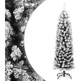 vidaXL Kunstkerstboom met sneeuw smal 120 cm PVC groen