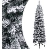 vidaXL Kunstkerstboom met sneeuwvlokken smal 120 cm PVC groen