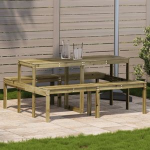 vidaXL Picknicktafel 160x134x75 cm geïmpregneerd grenenhout