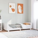 vidaXL Bedframe zonder matras massief grenenhout wit 90x200 cm