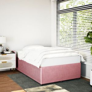 vidaXL Bedframe fluweel roze 120x200 cm