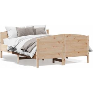 vidaXL Bedframe met hoofdbord massief grenenhout 120x200 cm