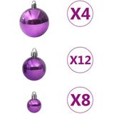 vidaXL 100-delige Kerstballenset paars