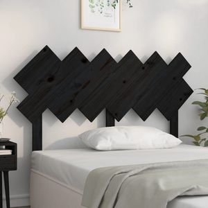 VidaXL Hoofdbord 132x3x81 cm Massief Grenenhout Zwart