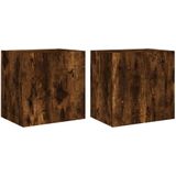 vidaXL Tv-wandmeubels 2 st 40,5x30x40 cm bewerkt hout gerookt eiken