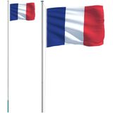 vidaXL Vlag met vlaggenmast Frankrijk 6,23 m aluminium