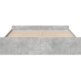 vidaXL Bedframe met lades bewerkt hout betongrijs 200x200 cm