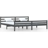 vidaXL Bedframe massief hout grijs 200x200 cm