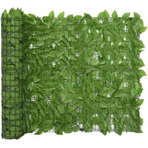 vidaXL Balkonscherm met groene bladeren 500x100 cm
