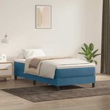 vidaXL Boxspring met matras fluweel donkerblauw 90x210 cm