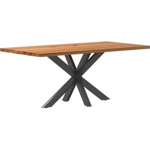 vidaXL Eettafel rechthoekig 180x90x74 cm massief eikenhout lichtbruin