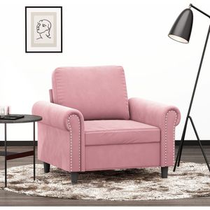 vidaXL Fauteuil 60 cm fluweel roze