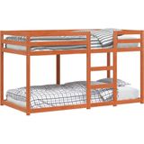 vidaXL Stapelbed massief grenenhout wasbruin 90x190 cm