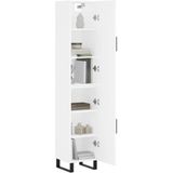 vidaXL Hoge kast 34,5x34x180 cm bewerkt hout wit