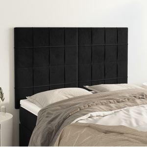 vidaXL Hoofdborden 4 st 72x5x78/88 cm fluweel zwart