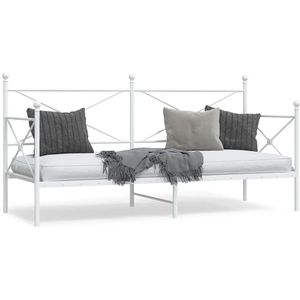 vidaXL - Slaapbank - zonder - matrasx200 - cm - staal - wit