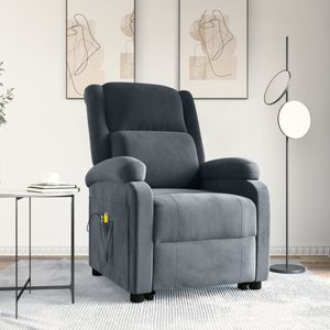 vidaXL Sta-op-massagestoel fluweel donkergrijs