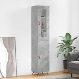 vidaXL - Hoge - kast,5x34x180 - cm - bewerkt - hout - betongrijs