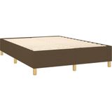 vidaXL Boxspring met matras stof donkerbruin 140x190 cm