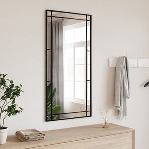 vidaXL-Wandspiegel-rechthoekig-50x100-cm-ijzer-zwart