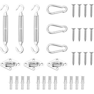 vidaXL 9-delige Zonneschermaccessoireset roestvrij staal