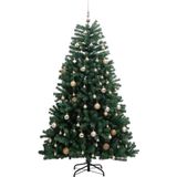 vidaXL Kunstkerstboom met scharnieren 300 LED's en kerstballen 240 cm