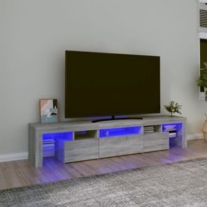 vidaXL Tv-meubel met LED-verlichting 200x36,5x40 cm grijs sonoma eiken