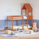 vidaXL Kinderbedhuisje 55x99x139,5 cm massief grenenhout wasbruin