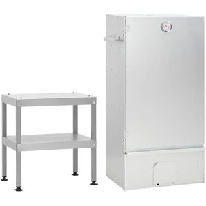 vidaXL BBQ-rookoven met tafel gegalvaniseerd staal
