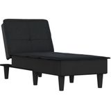 VidaXL Chaise Longue Stof Zwart