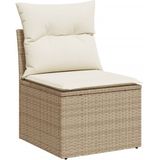 vidaXL 13-delige Loungeset met kussens poly rattan beige