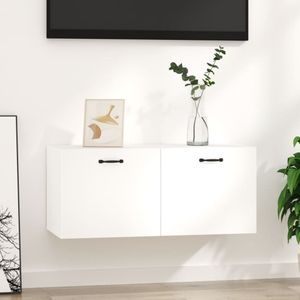 vidaXL Wandkast 80x36,5x35 cm bewerkt hout hoogglans wit