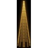 vidaXL Vlaggenmast kerstboom 310 LED's warmwit 300 cm