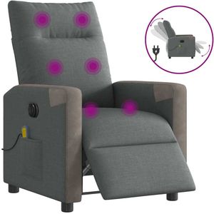 vidaXL Massagestoel elektrisch verstelbaar stof donkergrijs