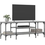 vidaXL Tv-meubel 121x35x45 cm bewerkt hout en ijzer grijs sonoma eiken