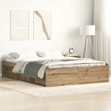 vidaXL Bedframe zonder matras spaanplaat artisanaal eikenkleurig