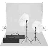 vidaXL Fotostudioset met verlichtingsset en achtergrond