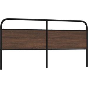 vidaXL Hoofdbord 200 cm bewerkt hout en staal bruin eikenkleurig