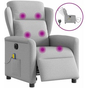 vidaXL - Massagestoel - Stof - Grijs - Elektrisch Verstelbaar