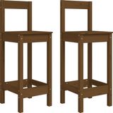 VidaXL Barstoelen - Set van 2 - 40x41,5x112 cm - Massief Grenenhout - Honingbruin