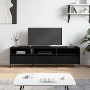 VidaXL TV-meubel 150x30x44,5 cm - Bewerkt Hout Zwart