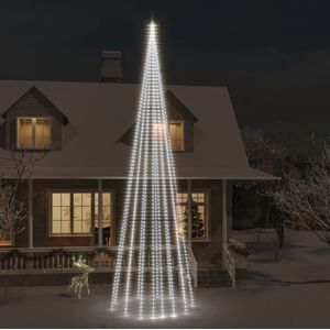 vidaXL Vlaggenmast kerstboom 1134 LED's koudwit 800 cm